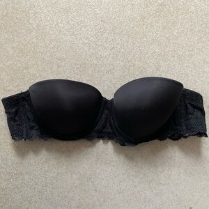 Calvin Klein Push Up Black Strapless Lace-Back Bra - Women Intimates